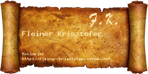 Fleiner Krisztofer névjegykártya